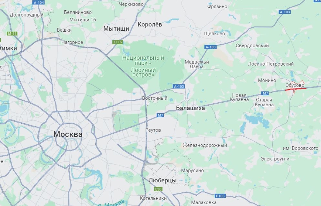 Obukhovo, Moscow region, map