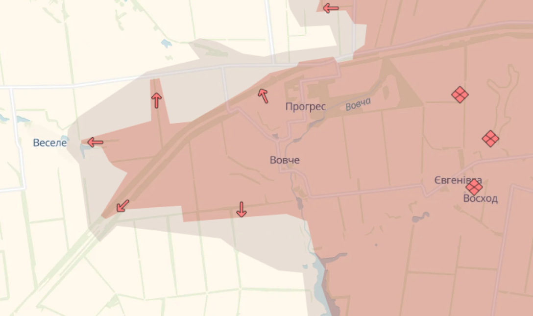 Росіяни захопили Вовче та просунулися на інших напрямках, — DeepState (карти)
