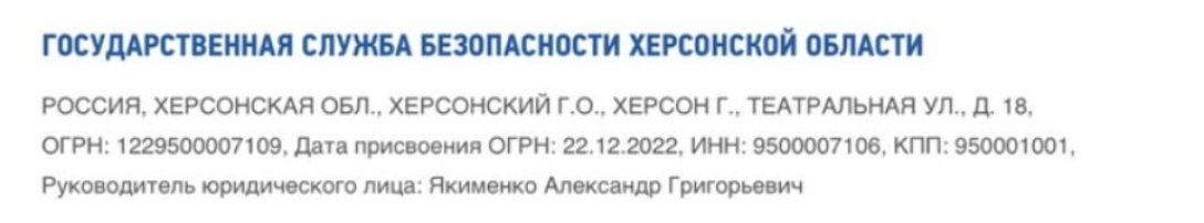 Скріншот сторінки російського Єдиного держреєстру юросіб