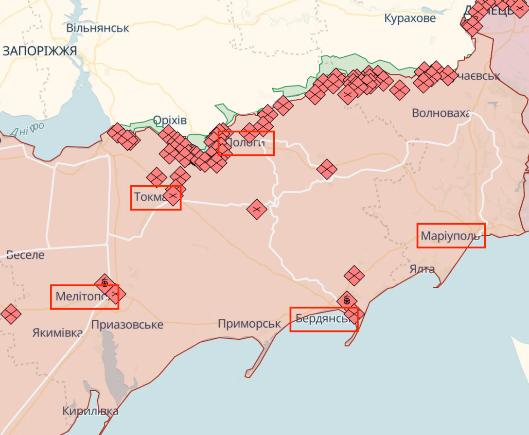 Контрнаступление ВСУ — ВС РФ наращивают силы в Запорожской области — детали  и карта