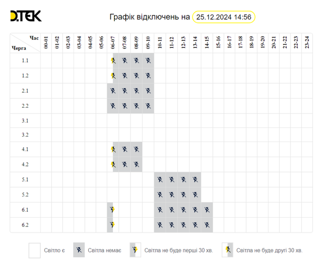 Одне з міст вже повністю зі світлом: в ДТЕК оновили графіки відключення електроенергії