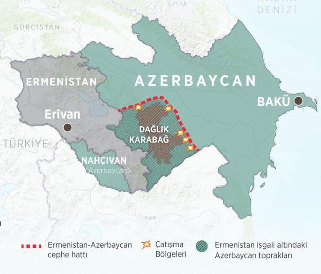 Карта армении и карабаха сегодня