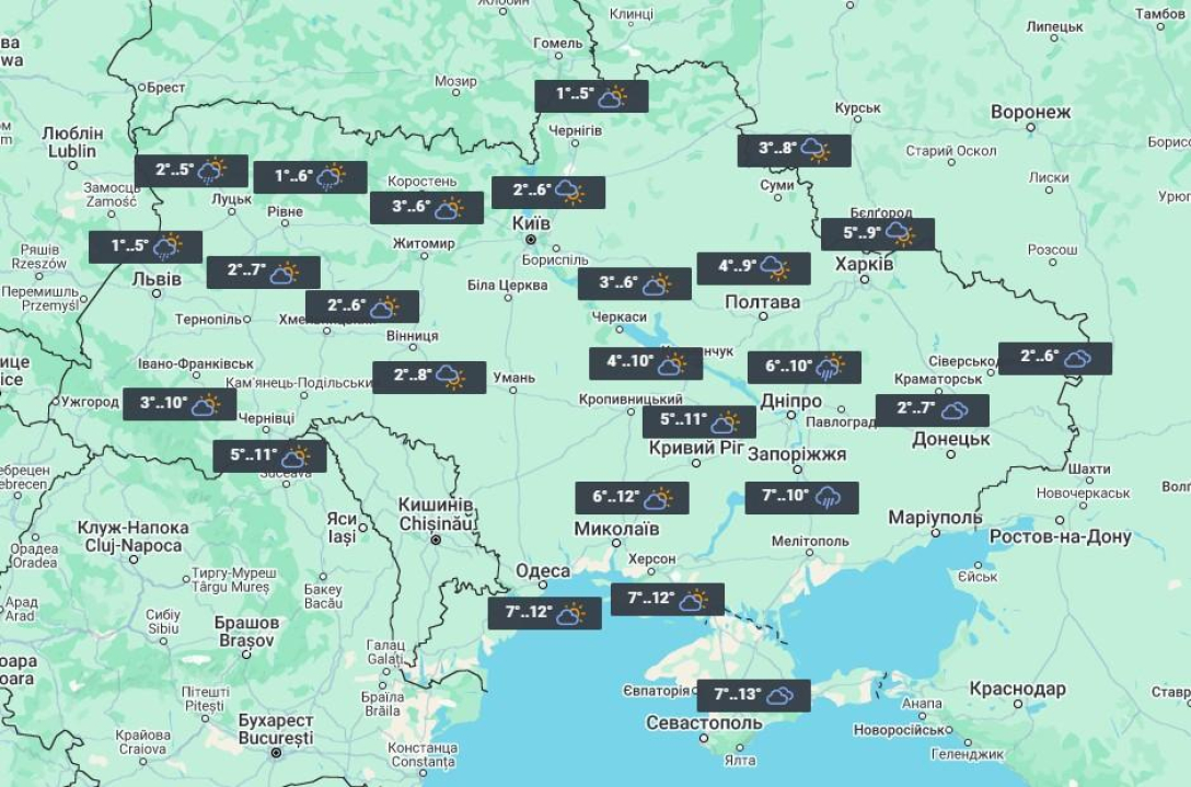 Погода 8 січня