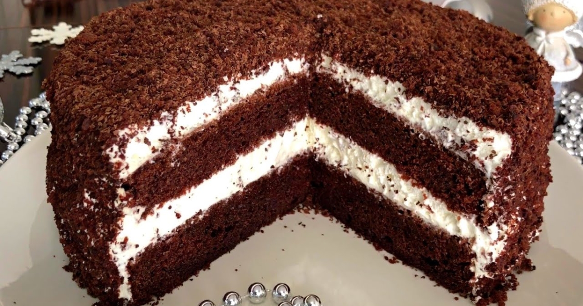 Шоколадный пирог с какао на кефире в духовке
