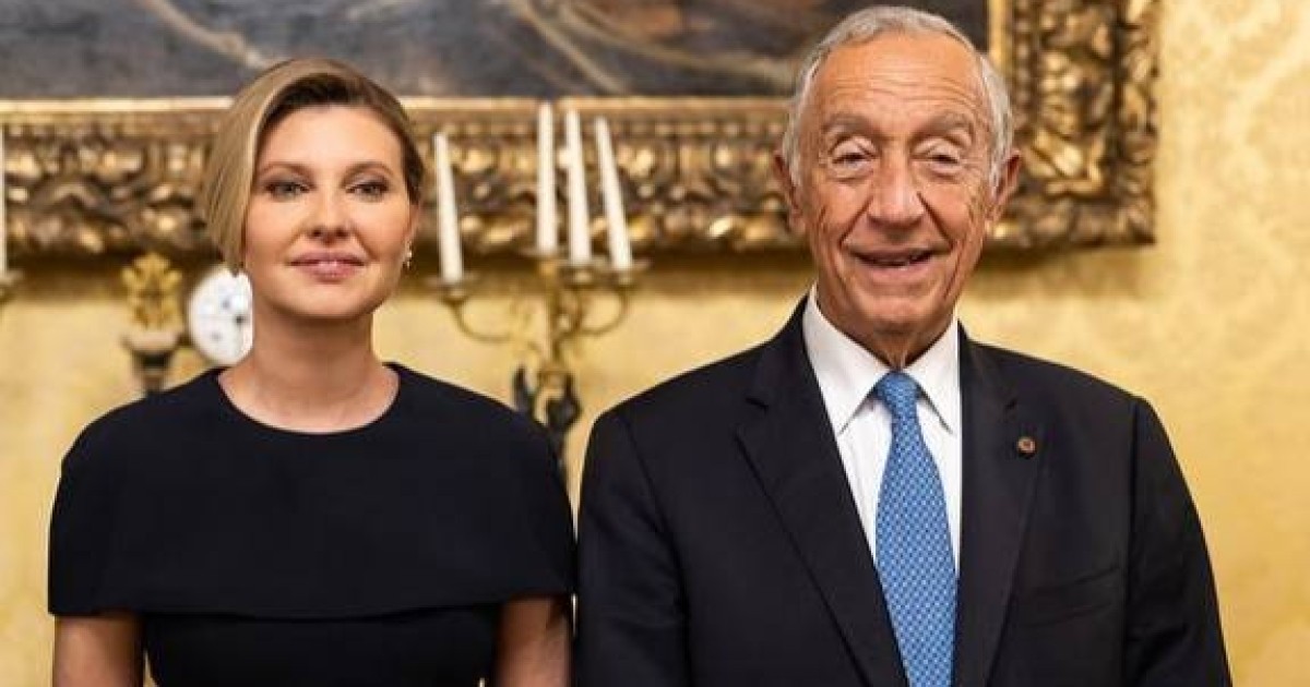 Olena Zelenska met the President of Portugal in an elegant dress