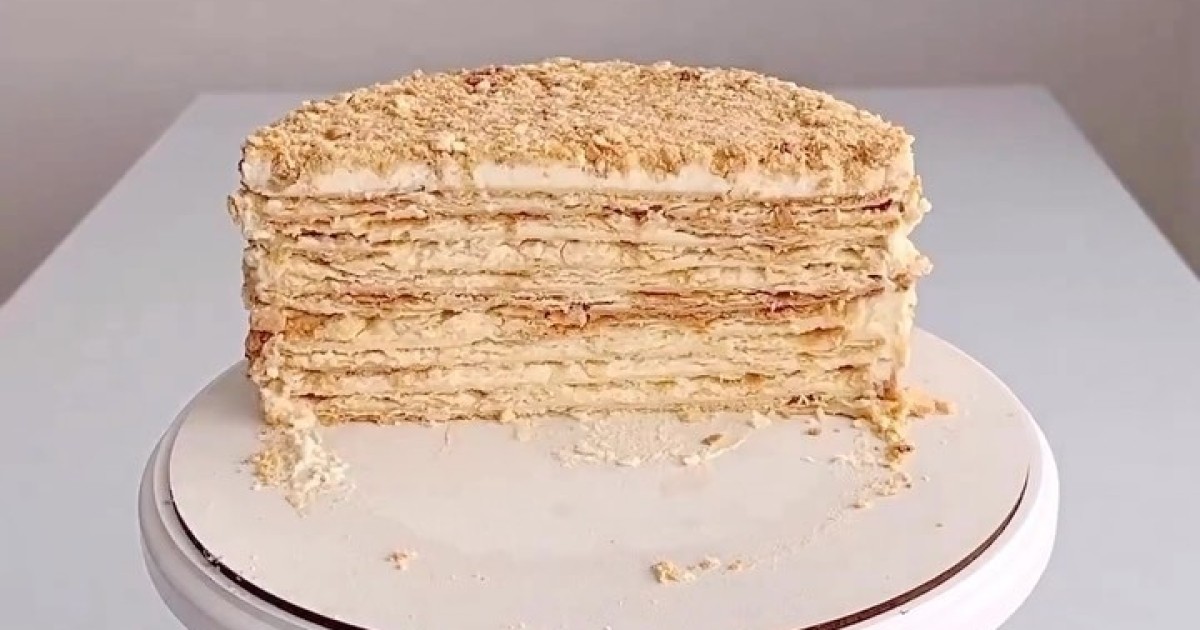 Торт Наполеон в домашних условиях, пошаговый рецепт с фото на 381 ккал