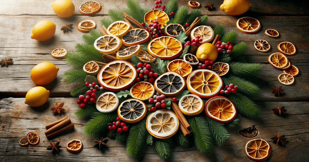Новогодний декор: стремянка вместо ёлки и сушёные апельсины