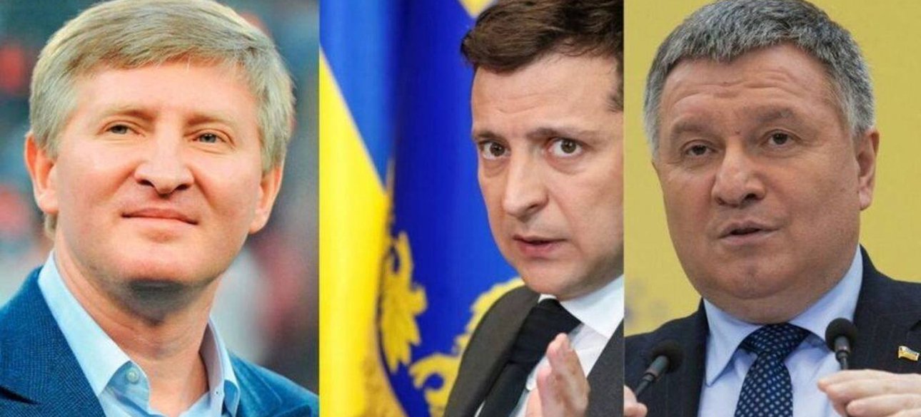 Президент Владимир Зеленский, бизнесмен Ринат Ахметов и экс-глава МВД Арсен Аваков