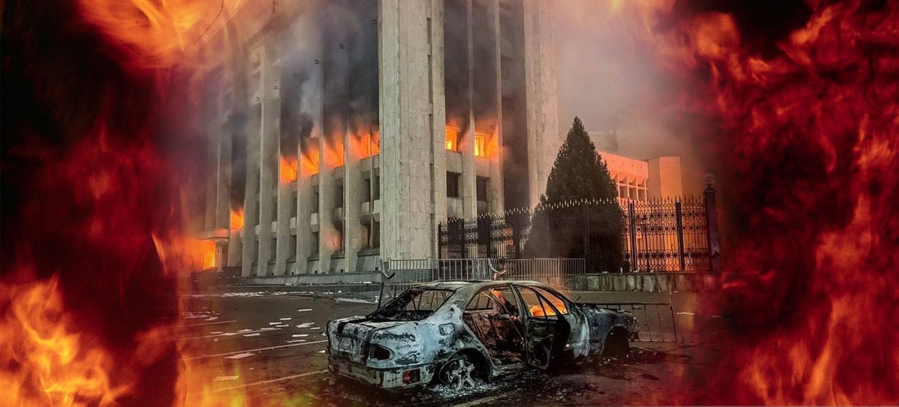 Пожар и сожженная машина