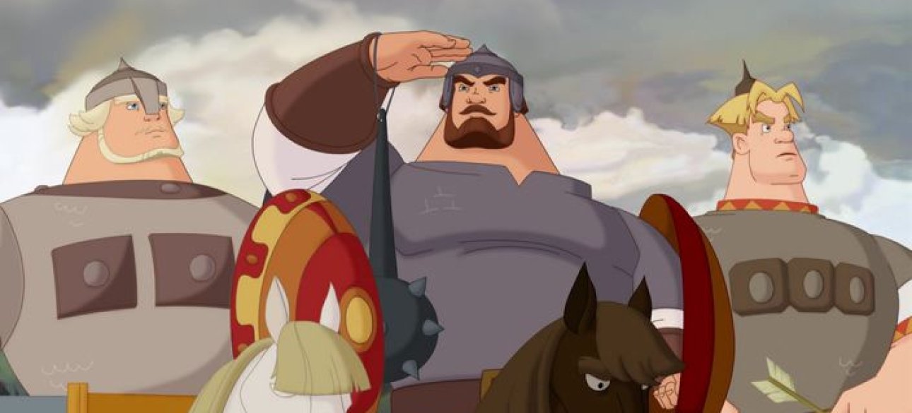 Кадр из российских мультфильмов о богатырях