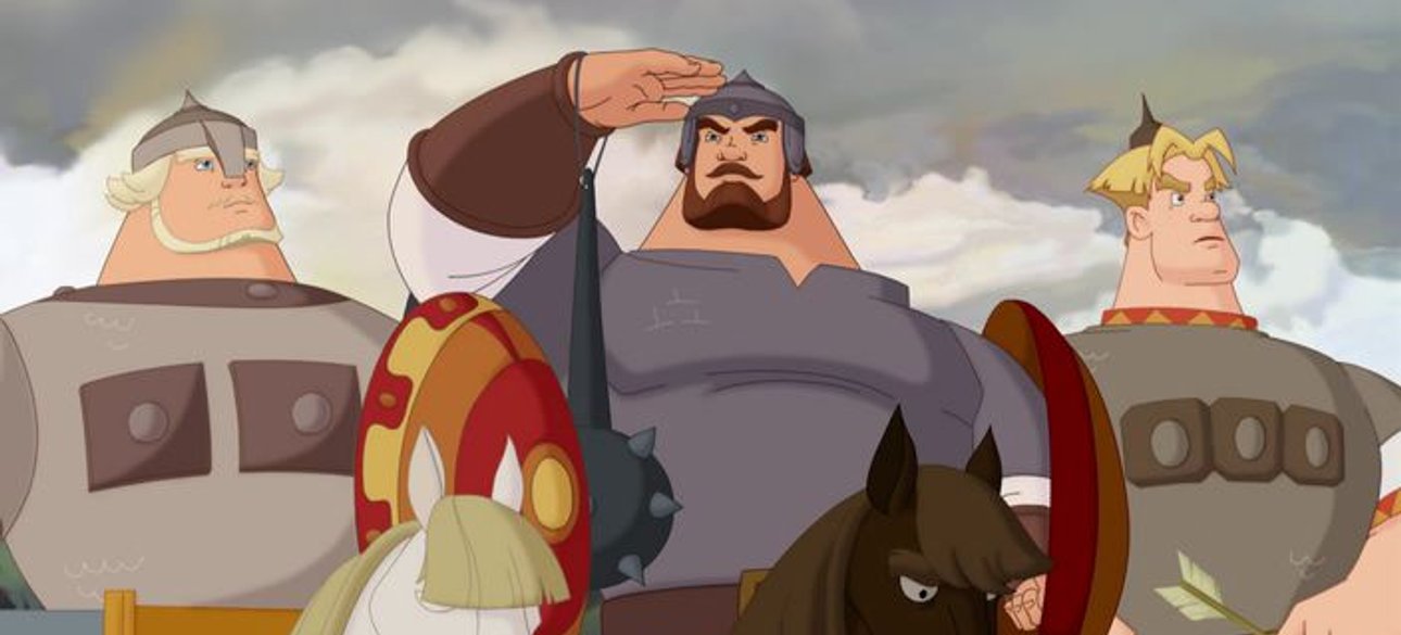Кадр из российских мультфильмов о богатырях
