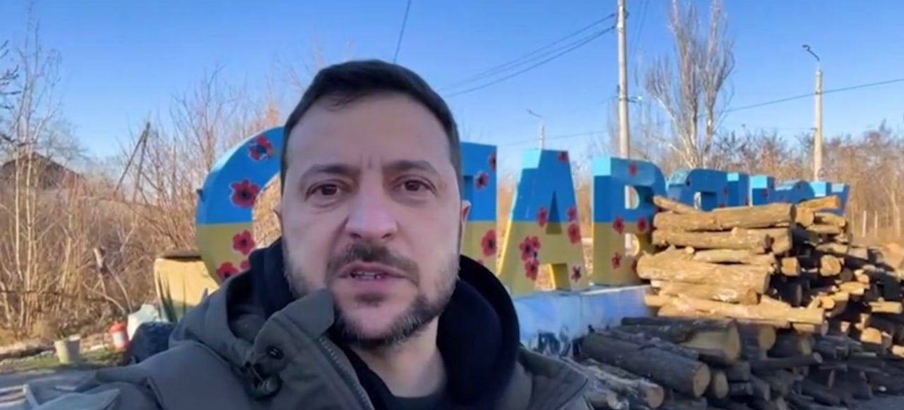 Зеленский на границе украинского Славянска