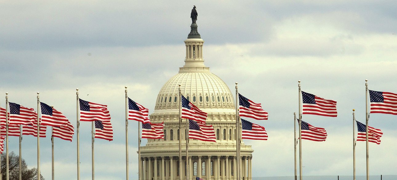 Капітолій, США, прапор, Америка