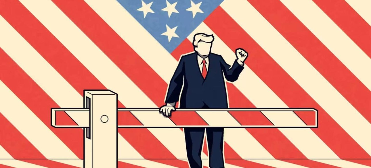 трамп, сша, шлагбаум