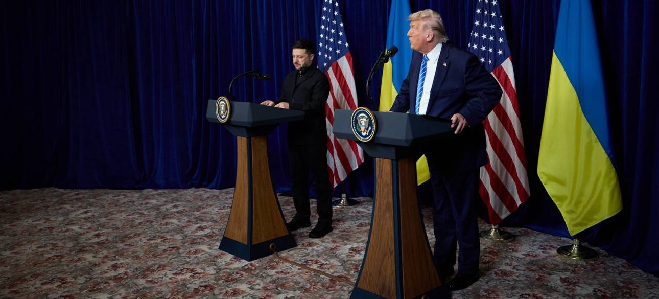 Трамп и Зеленский на брифинге