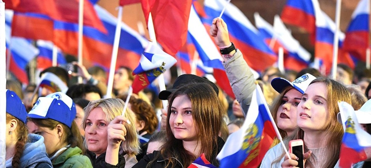 росія, народ, мітинг, прапори