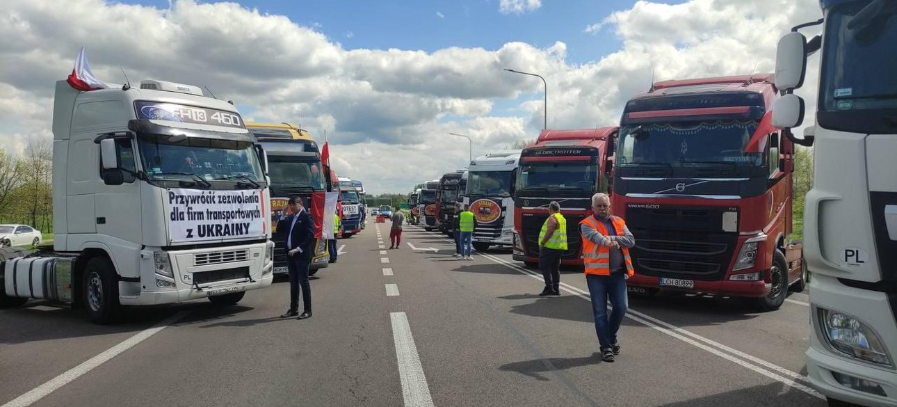 перевозчики, польша, протест