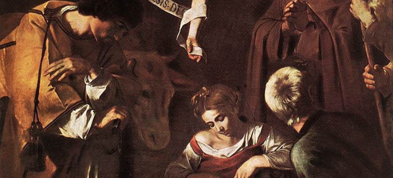 Караваджо "Рождество с предстоящими святыми Лаврентием и Франциском"