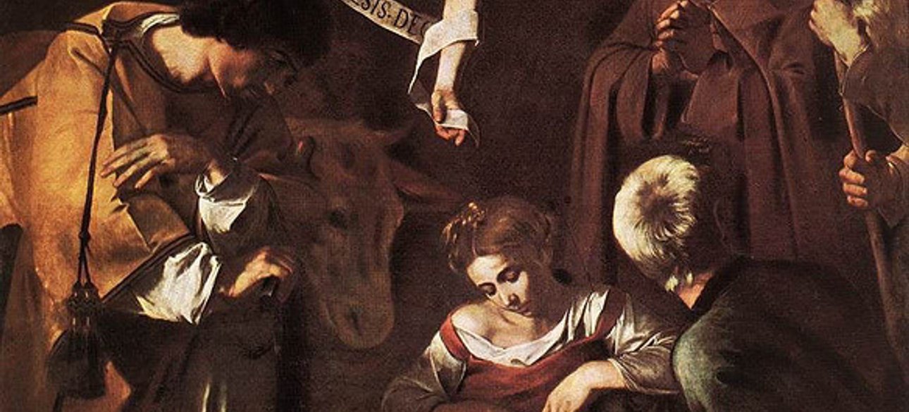 Караваджо "Рождество с предстоящими святыми Лаврентием и Франциском"