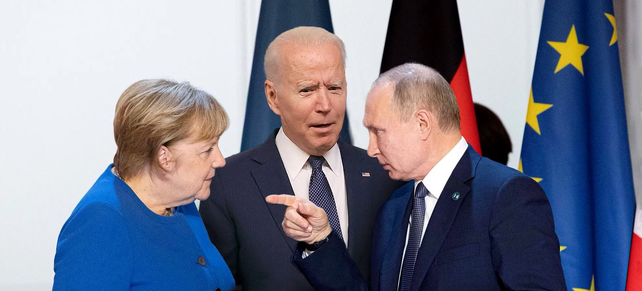 Джл Байден, Воадімір Путін і Ангела Меркель