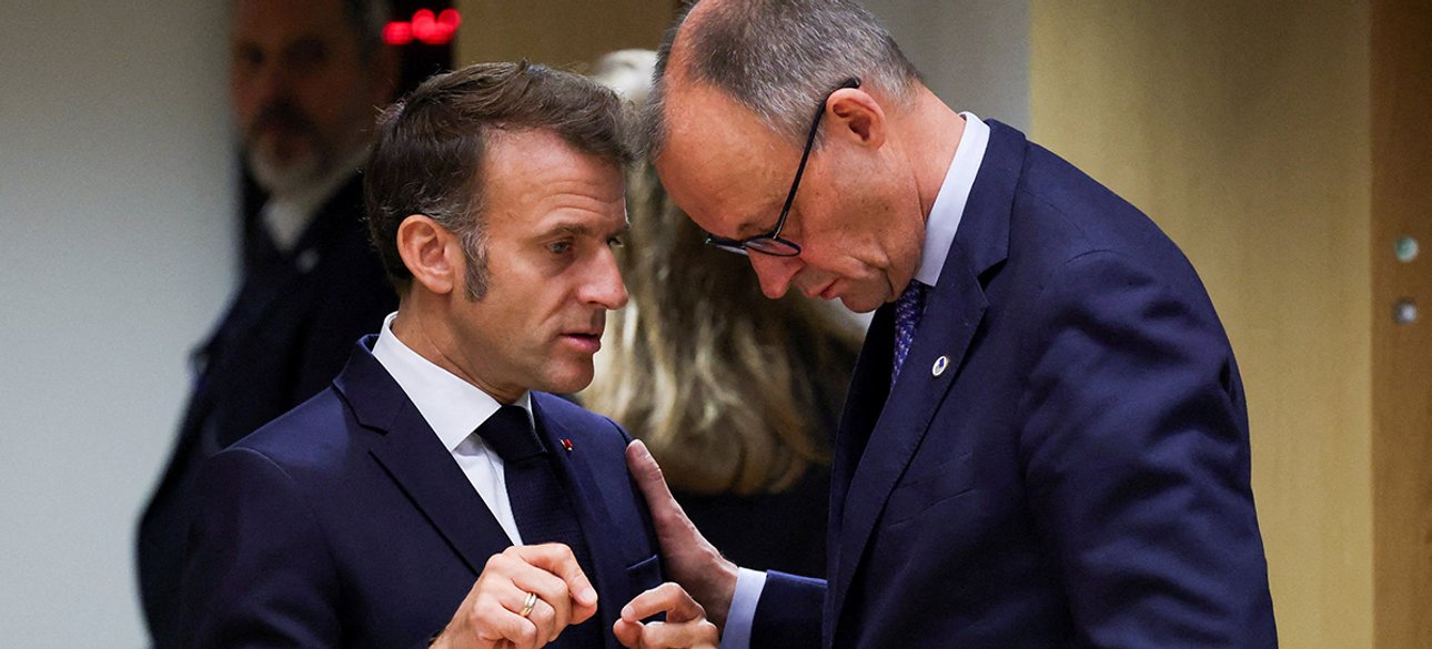 Франція і Німеччина — Макрон і Мерц у кулуарах