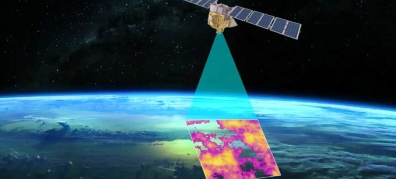Приблизительно так спутник будет сканировать метановые выбросы.