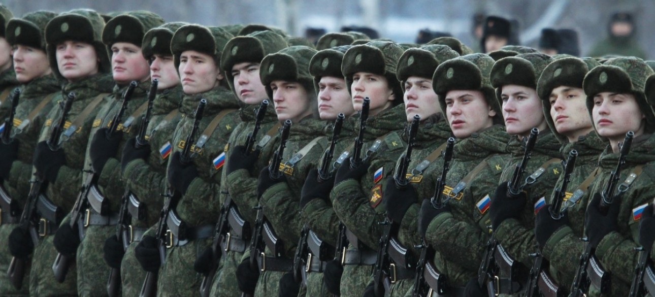 строй русских солдат