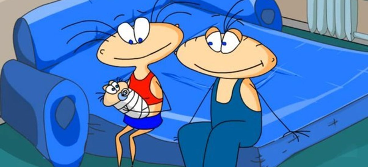 Масяня, Хрюндель и Дядя Бадя (кадр из сериала "Масяня")