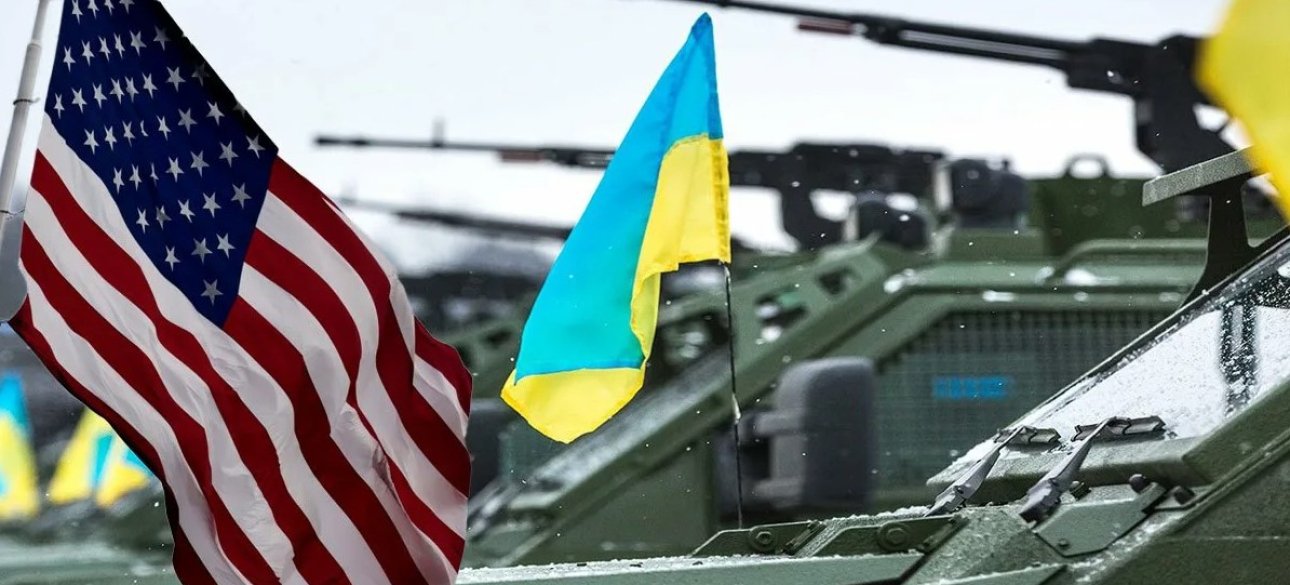 США Украина Флаги США и Украины на военной технике