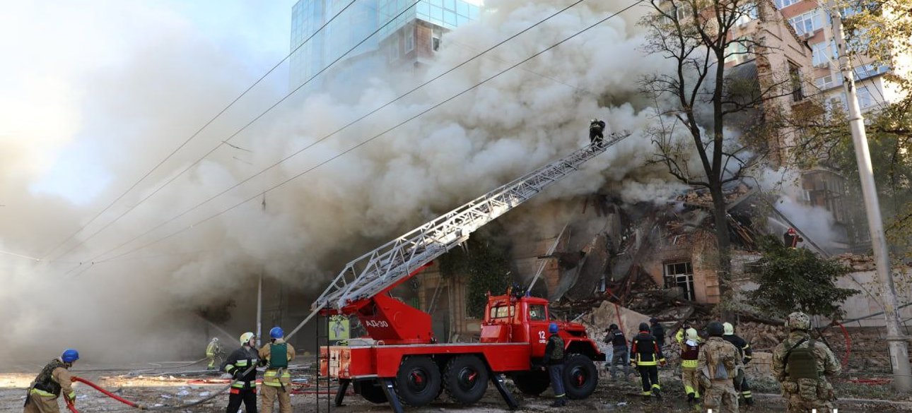 Наслідки ракетного удару по Києву