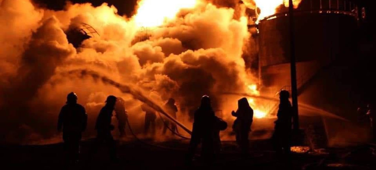 нефтебаза, пожар, обстрел нефтебазы