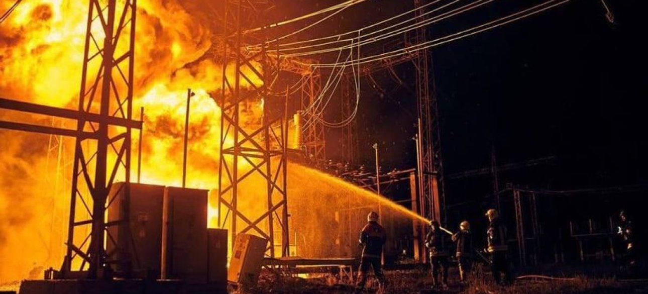Пожежа на ТЕЦ після обстрілу