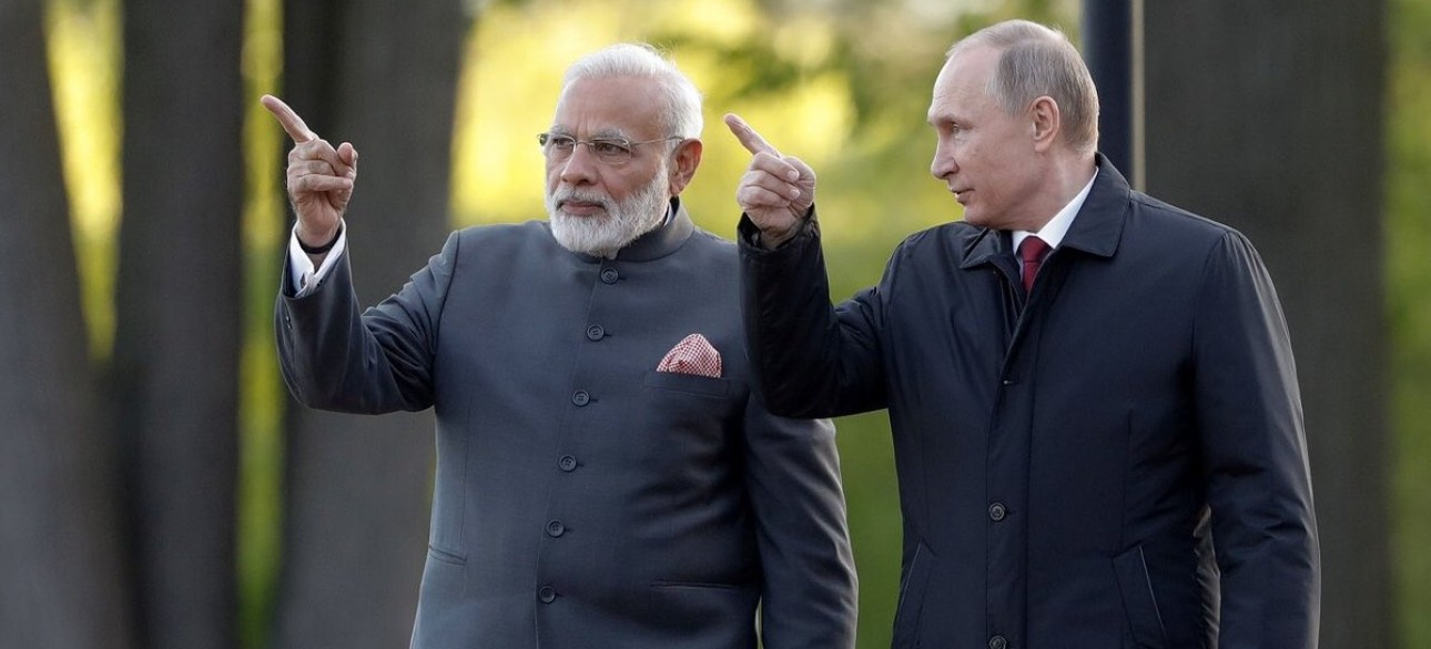 Прем'єр-міністр Індії, Нарендра Моді, президент Росії Володимир Путін