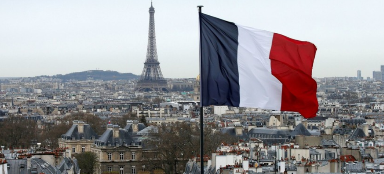 париж, франция, флаг