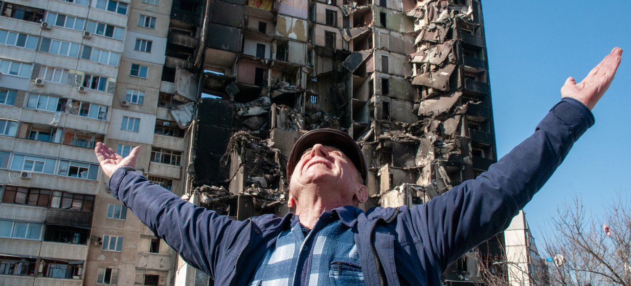 Дом в Харькове, поврежденный российским обстрелом