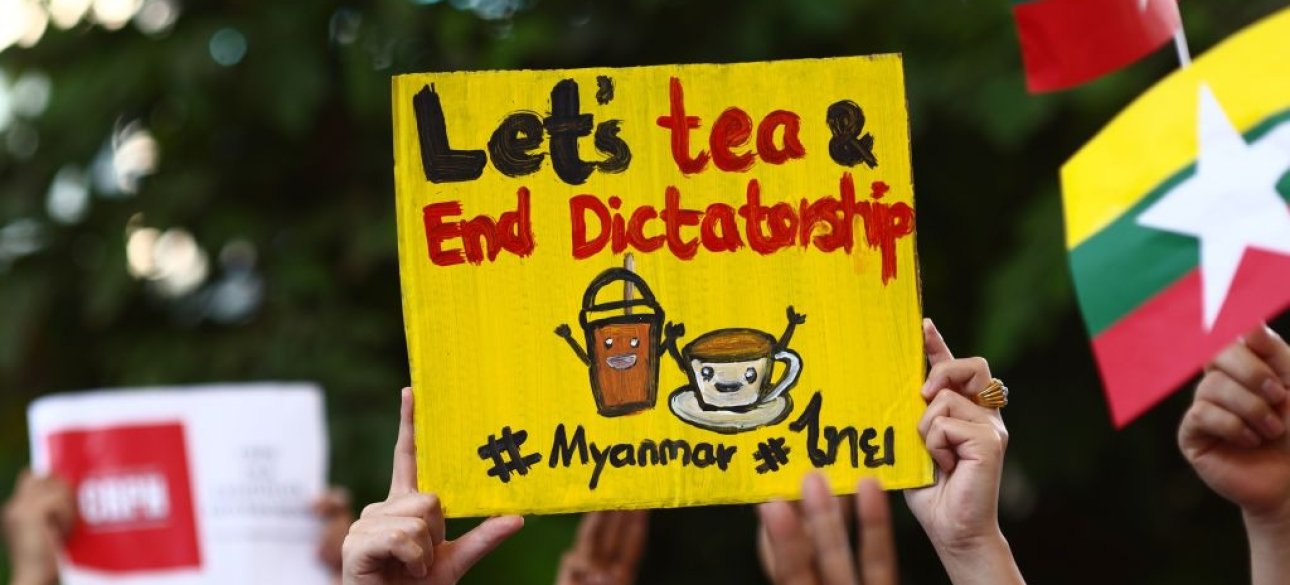 военный переворот в Мьянме, MilkTeaAlliance, Milk Tea Alliance, альянс молочного чая, юго-восточная азия, диктатура в мьянме, хунта в мьянме, протесты в мьянме,