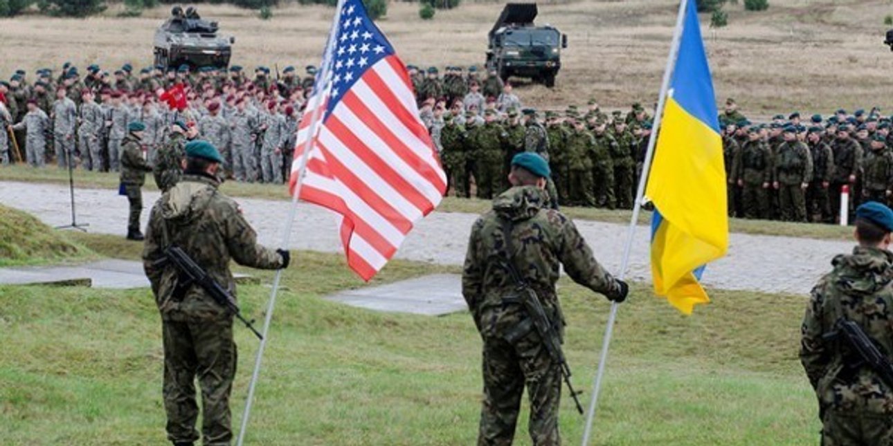 НАТО Украина, НАТО, сша Украина, военные, флаг Украины, флаг сша