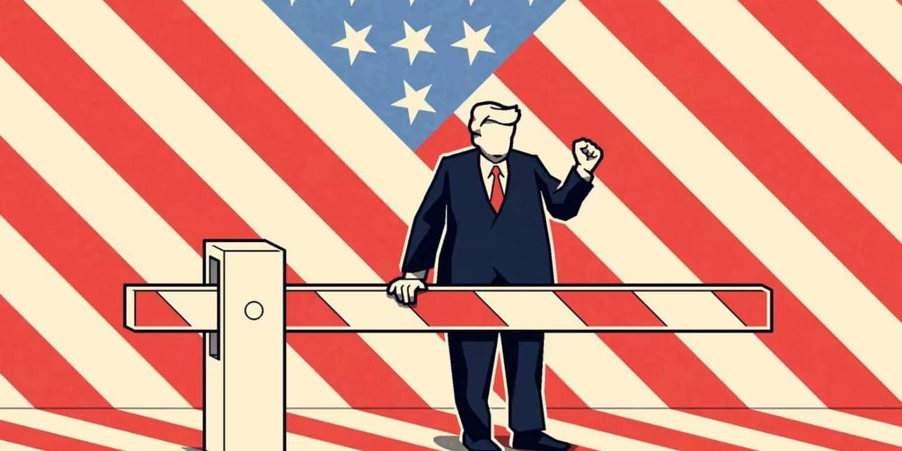 трамп, сша, шлагбаум