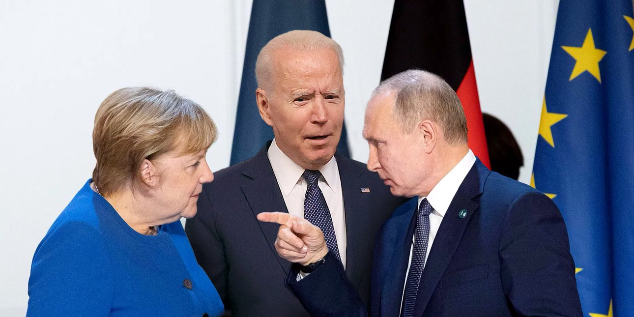 Джл Байден, Воадімір Путін і Ангела Меркель