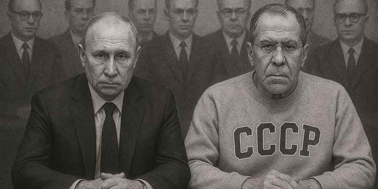 Путін і Лавров у свiтшотi з надписом СРСР