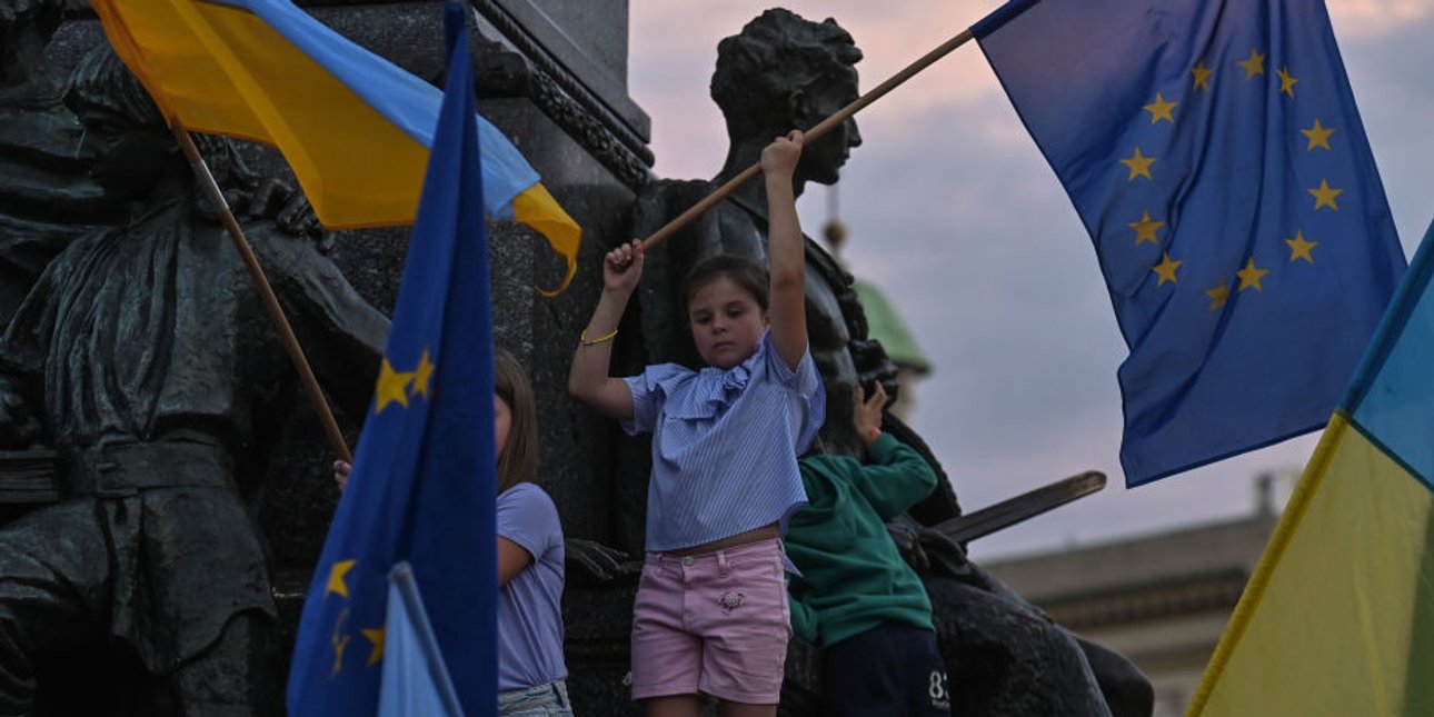 діти, єс, європа, прапор