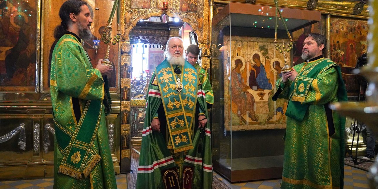 икона, троица, патриарх, рпц, война