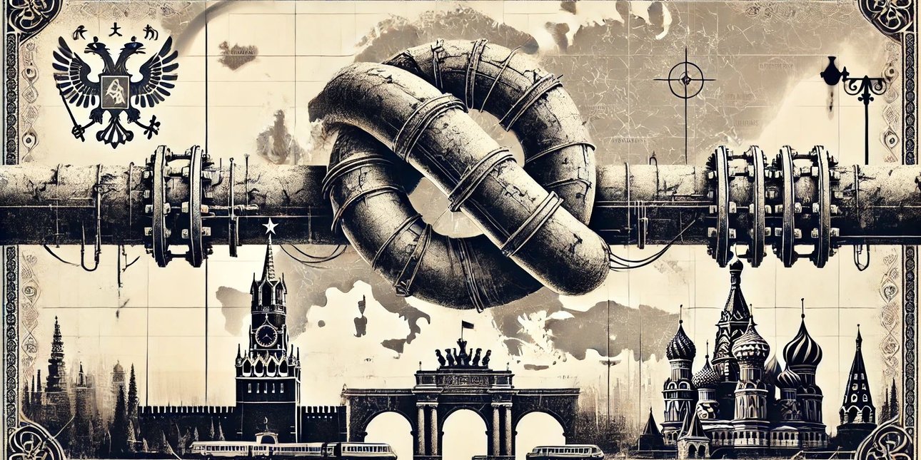Бесполезный российский трубопровод на фоне Кремля