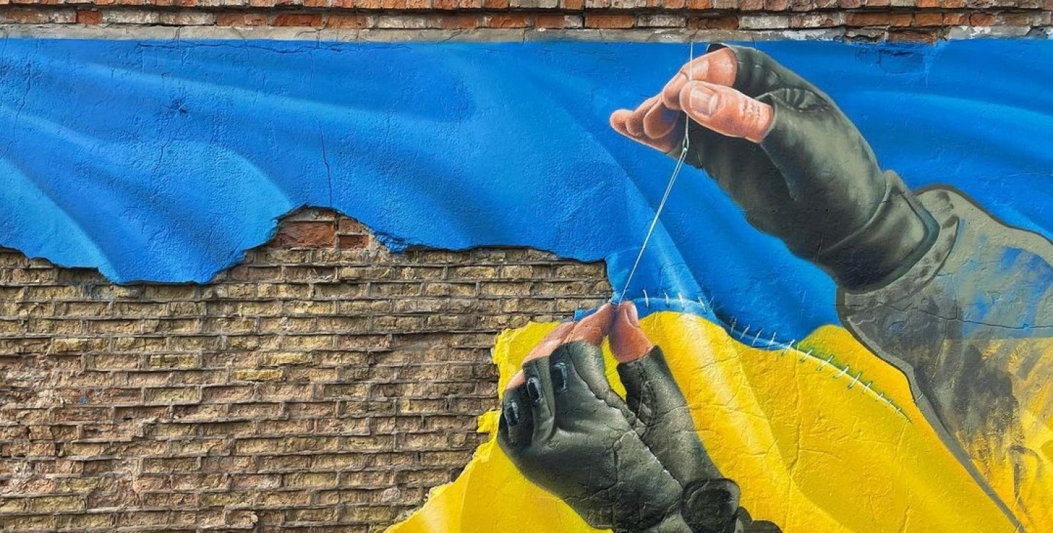 Ukraine flag paint