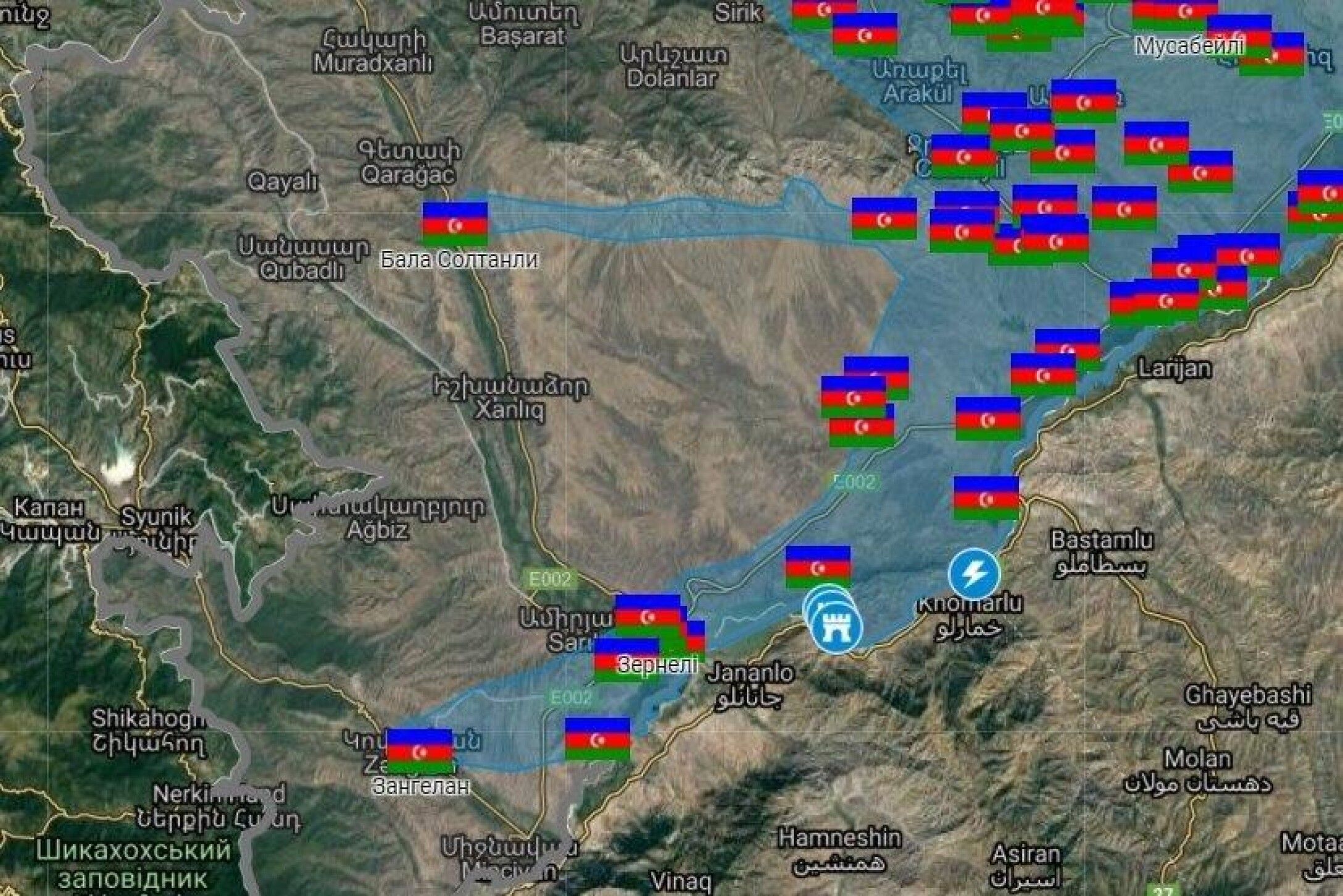 Карта армения азербайджан нагорный карабах