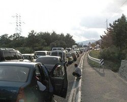 Приезд Путина и Кирилла: пробки на трассе Севастополь-Форос
