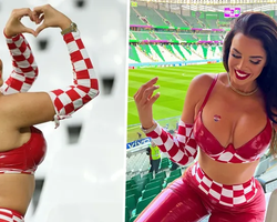 ЧМ-2022: хорватская модель Ивана Кнол поддержала сборную Хорватии в матче против Бразилии (фото)
