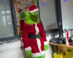 Студентка в костюме Гринча ворвалась в школу и устроила "праздничный ужас" (видео)