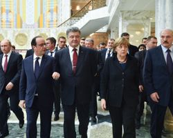 Пресс-конференция "нормандской четверки" по итогам встречи в Минске