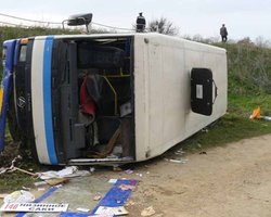 В Крыму перевернулся пассажирский автобус